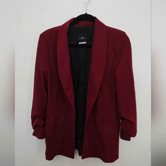 One 5 One Deep Red Women's Blazer - Picture 1 of 2